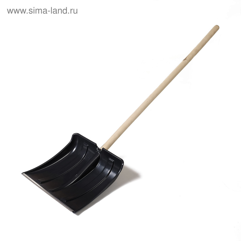 Лопата для снега пластик с черенком алюм 38*38см Витязь